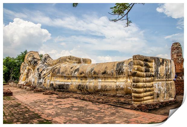 Wat Lokayasutharam in Ayutthaya Thailand Southeast Asia	 Print by Wilfried Strang