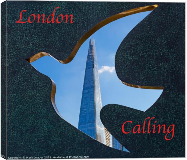 London Calling through the Dove on Embankment Canvas Print by Mark Draper