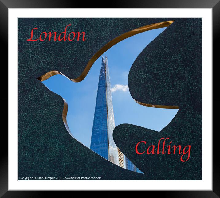 London Calling through the Dove on Embankment Framed Mounted Print by Mark Draper