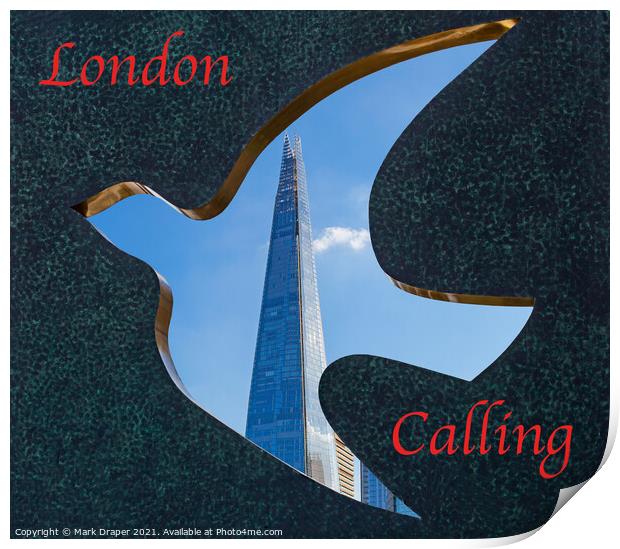 London Calling through the Dove on Embankment Print by Mark Draper