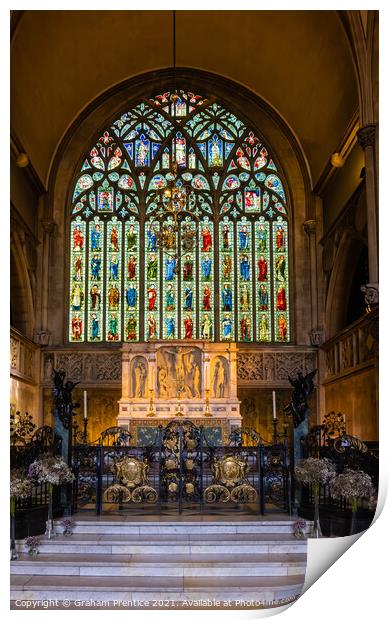 East Window, Holy Trinity Sloane Square Church Print by Graham Prentice