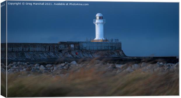 South Gare Lighthouse River Tees Redcar  Canvas Print by Greg Marshall