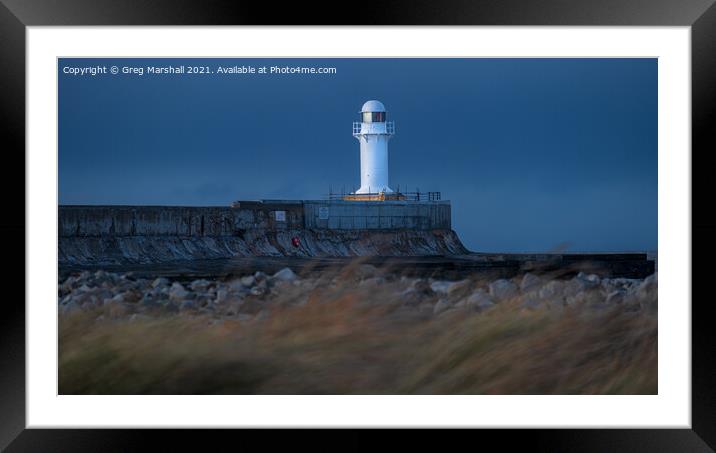 South Gare Lighthouse River Tees Redcar  Framed Mounted Print by Greg Marshall