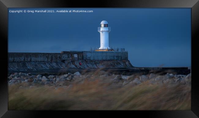 South Gare Lighthouse River Tees Redcar  Framed Print by Greg Marshall