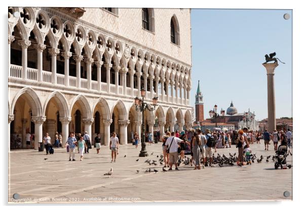 St Marks Square Venice Acrylic by Keith Bowser
