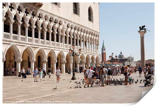 St Marks Square Venice Print by Keith Bowser