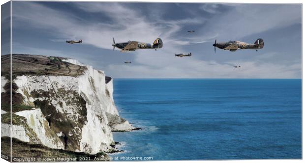 Returning Home Over The White Cliffs Of Dover (Digital Art) Canvas Print by Kevin Maughan