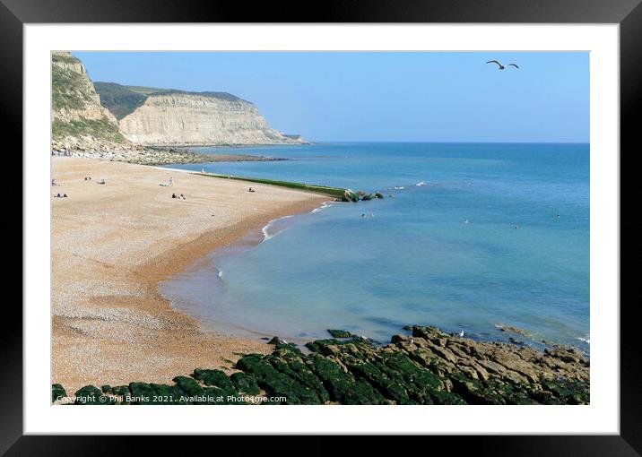 Sunny Hastings Beach Framed Mounted Print by Phil Banks