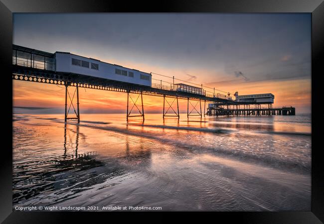 Sandown Pier Sunrise Framed Print by Wight Landscapes