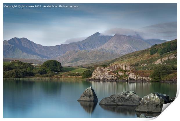 The Lake in the heart Snowdonia Print by jim cooke