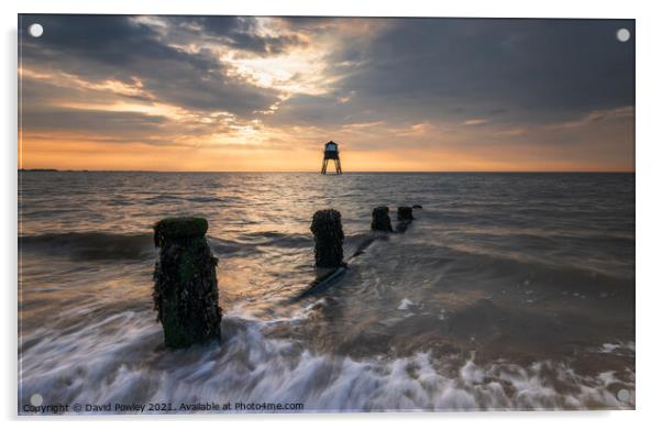 Dovercourt Lighthouse at Sunrise Acrylic by David Powley