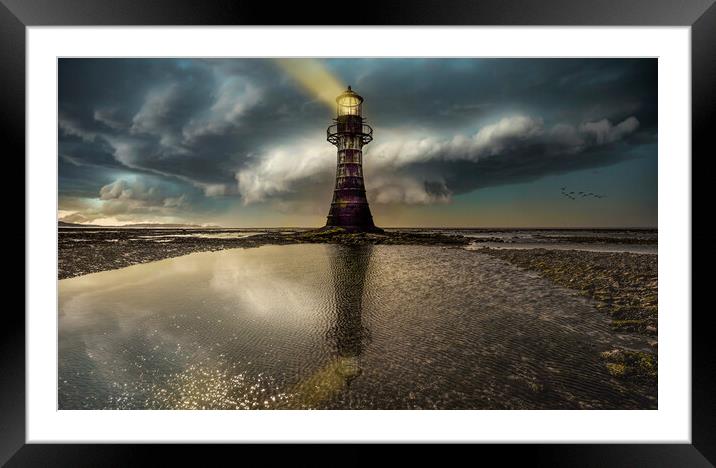 Whiteford lighthouse Gower Framed Mounted Print by Leighton Collins