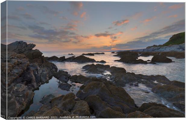 Sharrow Point Sunset Canvas Print by CHRIS BARNARD