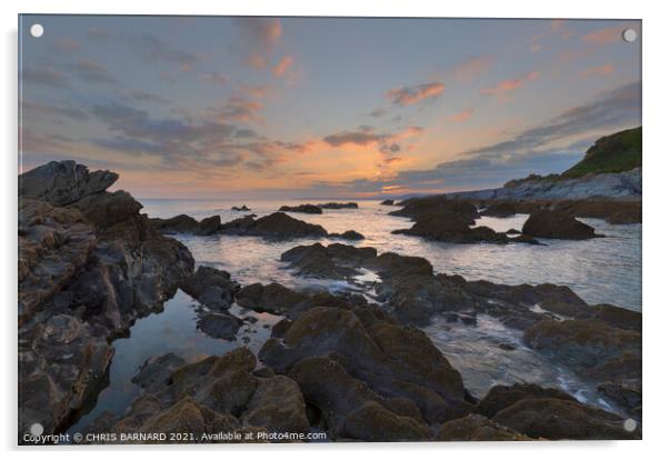 Sharrow Point Sunset Acrylic by CHRIS BARNARD