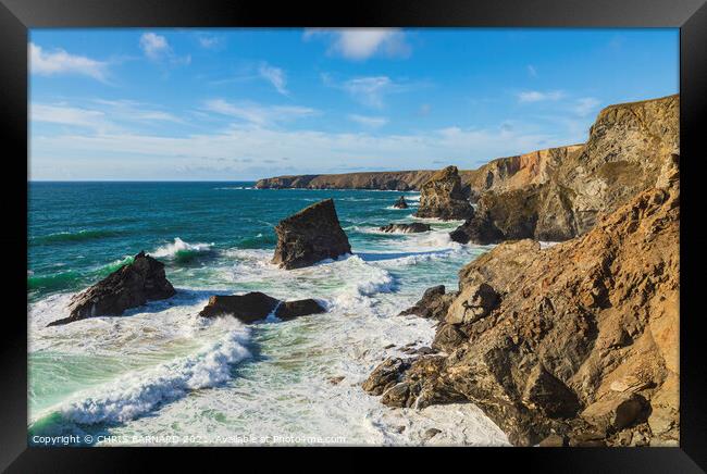 Bedruthan Steps Framed Print by CHRIS BARNARD