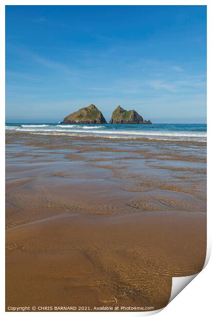 Holywell Bay Print by CHRIS BARNARD