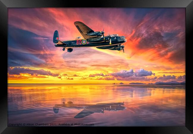 Lancaster Bomber  Framed Print by Alison Chambers