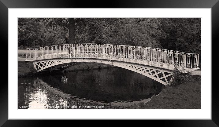 River Wandle bridge Framed Mounted Print by James Ward