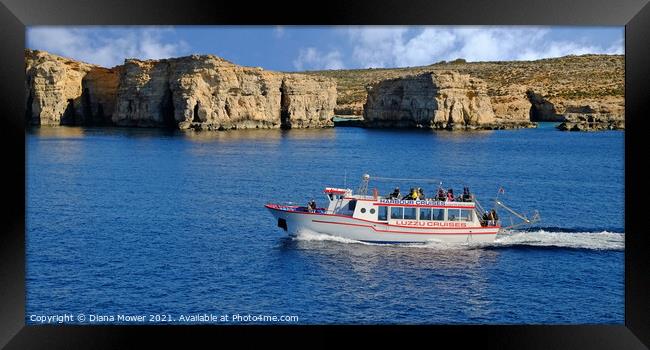 Comino Malta Panoramic  Framed Print by Diana Mower