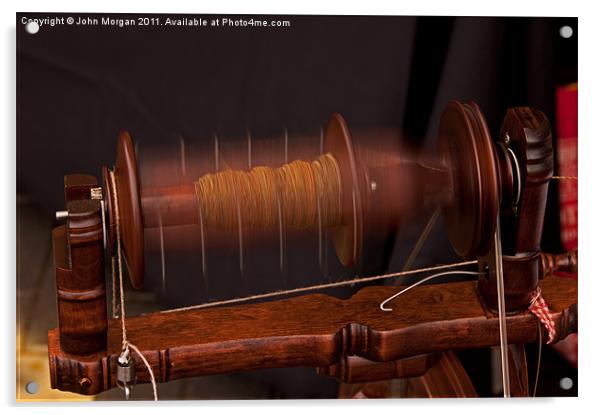 Spinning a yarn. Acrylic by John Morgan