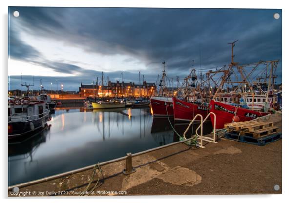 Arbroath Harbour at Dusk Acrylic by Joe Dailly