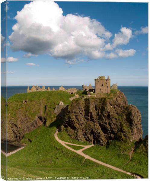 View of Dunnottar Castle near Stonehaven, Scotland Canvas Print by Alan Crawford