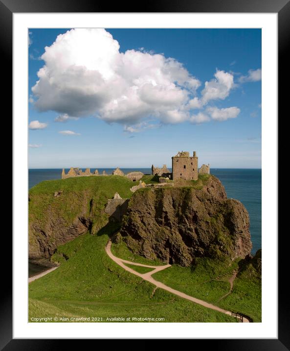 View of Dunnottar Castle near Stonehaven, Scotland Framed Mounted Print by Alan Crawford