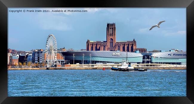 Looking across the Mersey to Liverpool's Anglican Cathedral Framed Print by Frank Irwin