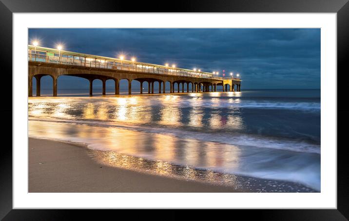 Night Pier Framed Mounted Print by Jennie Franklin