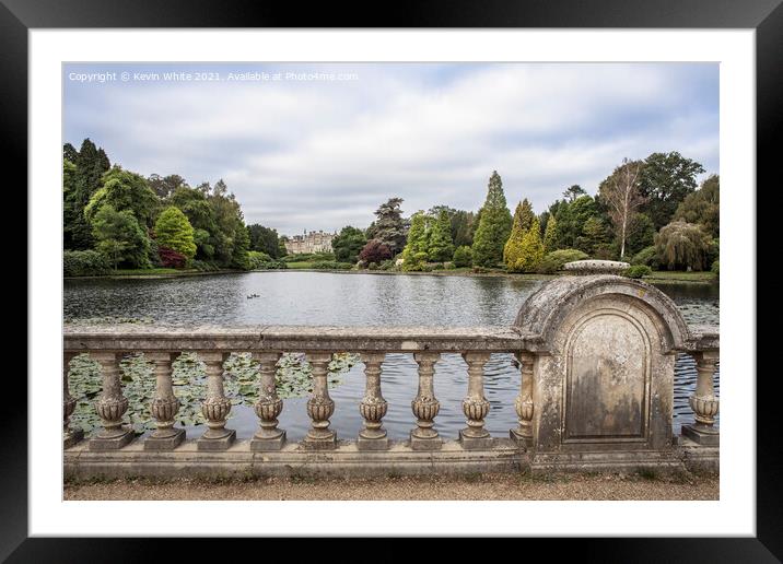 Bridge View across pond Framed Mounted Print by Kevin White