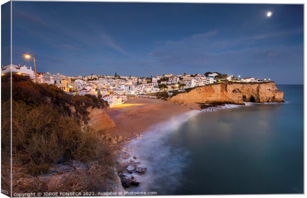 Carvoeiro by Night Canvas Print by JORGE FONSECA