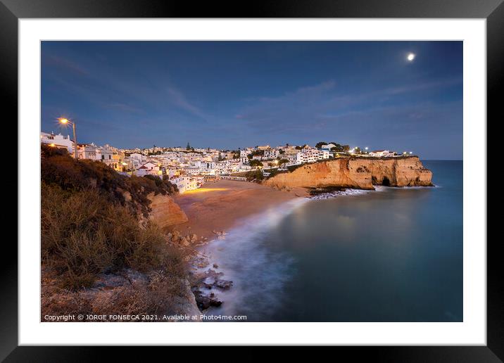 Carvoeiro by Night Framed Mounted Print by JORGE FONSECA