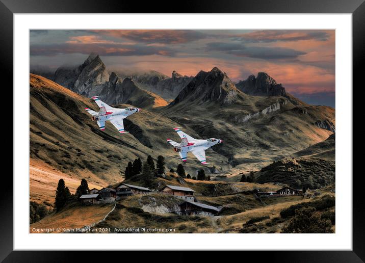 USAF Low Level Valley Flying (Digital Image) Framed Mounted Print by Kevin Maughan