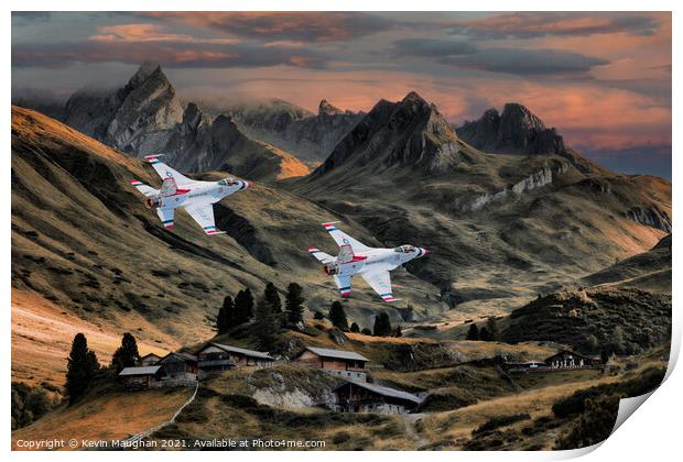 USAF Low Level Valley Flying (Digital Image) Print by Kevin Maughan