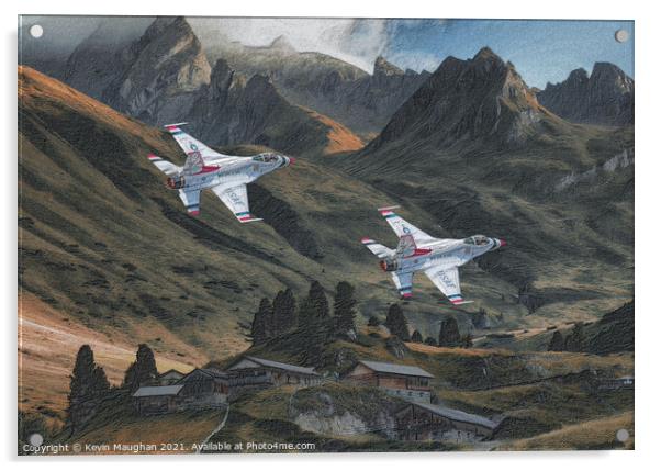 USAF Low Level Valley Flying (Sketch Digital Image) Acrylic by Kevin Maughan