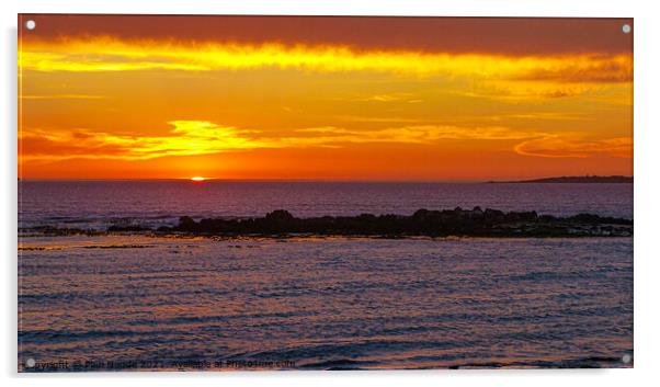 Blue Peter sunset Blouberg strand Acrylic by Paul Naude