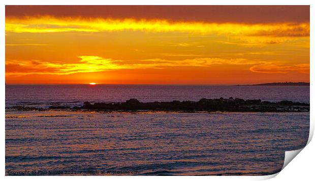 Blue Peter sunset Blouberg strand Print by Paul Naude