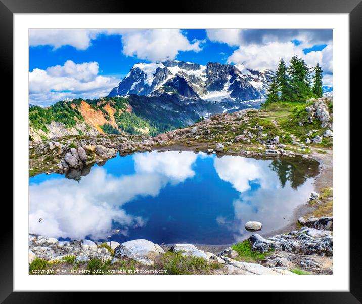 Mount Shuksan Pool Artist Point Washington State  Framed Mounted Print by William Perry