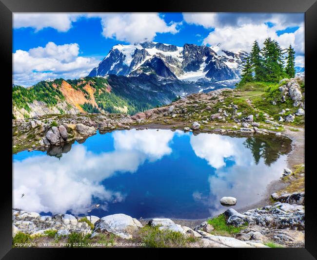 Mount Shuksan Pool Artist Point Washington State  Framed Print by William Perry