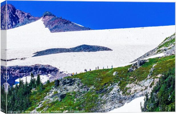 First Day Climbing Camp Muir Mount Rainier National Park Washing Canvas Print by William Perry