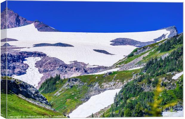 First Day Climbing Camp Muir Mount Rainier National Park Washing Canvas Print by William Perry