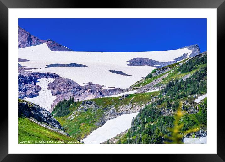 First Day Climbing Camp Muir Mount Rainier National Park Washing Framed Mounted Print by William Perry