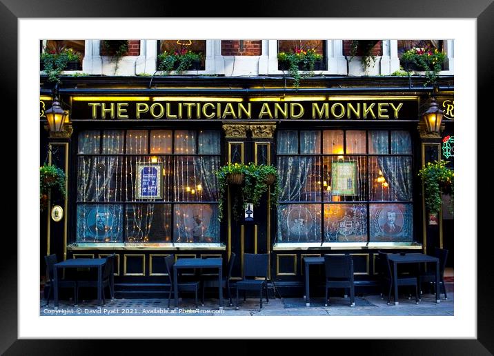 Politician And Monkey Pub Framed Mounted Print by David Pyatt