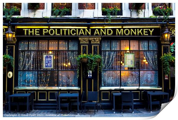Politician And Monkey Pub Print by David Pyatt