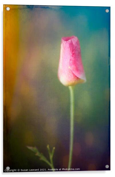 Tulip Bud Acrylic by Susan Leonard