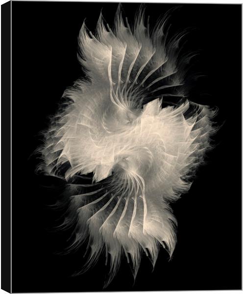 Purity - White Feather Fractal Art Canvas Print by Maria Forrester