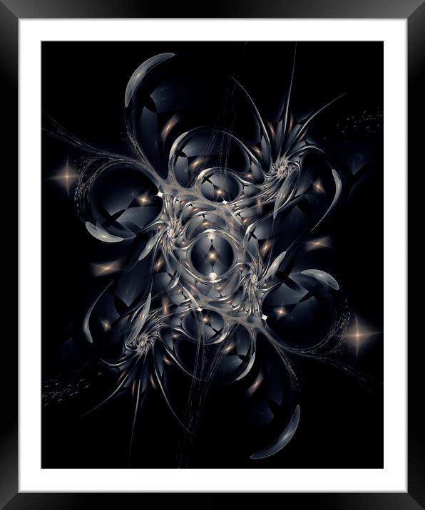 Spider Eyes Fractal Abstract Art Framed Mounted Print by Maria Forrester