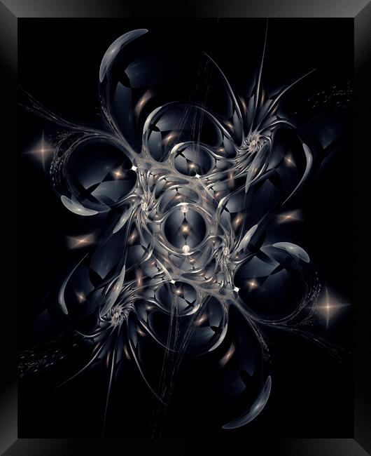 Spider Eyes Fractal Abstract Art Framed Print by Maria Forrester