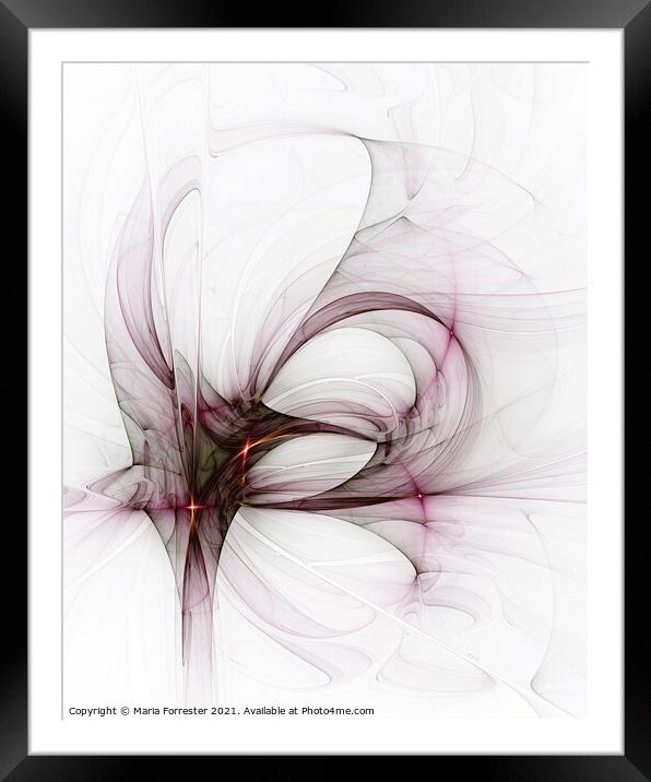 Pink Tulip Abstract Fractal Art Framed Mounted Print by Maria Forrester