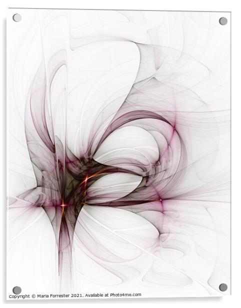 Pink Tulip Abstract Fractal Art Acrylic by Maria Forrester